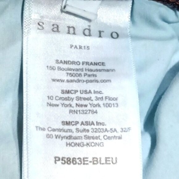 Sandro Star Stripes Skinny Jeans Blue Size 38 but measures as a US 28 - Picture 4 of 7